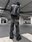 "VENTED" FLARED DENIM