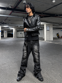 "VENTED" FLARED DENIM
